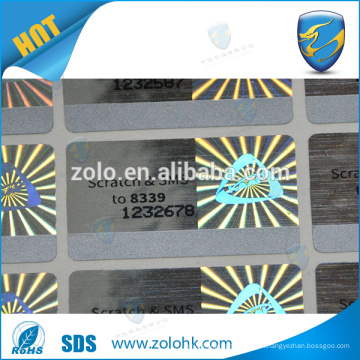 Custom hologram scratch card lottery fabricantes, scratch off rolo de etiquetas